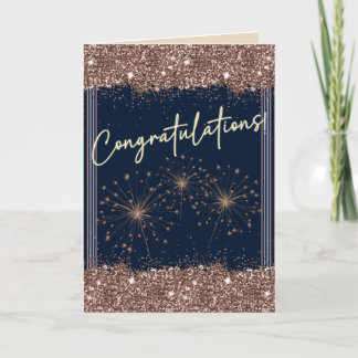 Herzlichen Glückwunsch Abschluss Rose Gold Navy Sp Karte