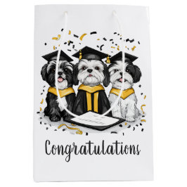 Herzlichen Glückwunsch Abschluss Shih Tzu Dogs Mittlere Geschenktüte