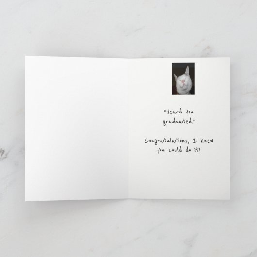 Herzlichen Glückwunsch Abschluss Spaß Kitten Anima Karte (Innenseite)