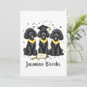 Herzlichen Glückwunsch Abschluss Standard Poodle H Ankündigung (Stehend Vorderseite)