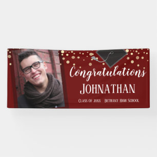 Herzlichen Glückwunsch Abschluss Wein Confetti Fo Banner