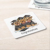 Herzlichen Glückwunsch Abschluss Yorkshire Terrier Rechteckiger Pappuntersetzer (angewinkelt)