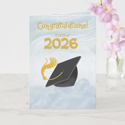 Herzlichen Glückwunsch Abschlussklasse 2026 Schwar Karte (Orchidee)