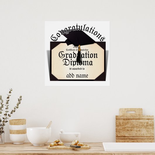 Herzlichen Glückwunsch! Abschlusszeugnis Poster (Küche)