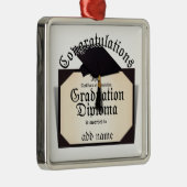 Herzlichen Glückwunsch! Abschlusszeugnis Silbernes Ornament (Rechts)