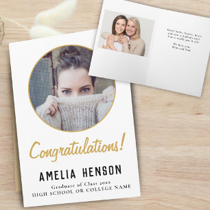 Herzlichen Glückwunsch Absolvent 2 Foto Abschlussf Karte