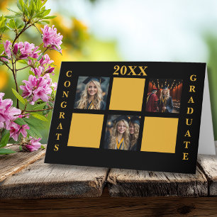 Herzlichen Glückwunsch Absolvent 3 Foto-Collage Sc Karte