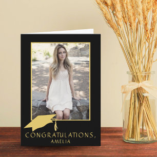 Herzlichen Glückwunsch Absolvent Abschlussmütze Fo Karte