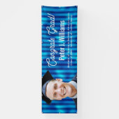 Herzlichen Glückwunsch Absolvent Blaues Linienmust Banner (Vertikal)