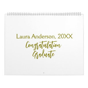 Herzlichen Glückwunsch Absolvent goldener Name Kla Kalender