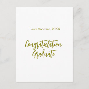 Herzlichen Glückwunsch Absolvent goldener Name Kla Postkarte