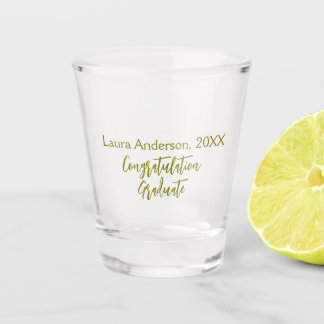 Herzlichen Glückwunsch Absolvent goldener Name Kla Schnapsglas