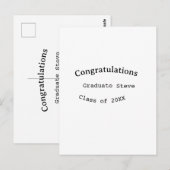 Herzlichen Glückwunsch Absolvent name Abschlussjah Postkarte (Vorne/Hinten)