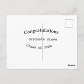 Herzlichen Glückwunsch Absolvent name Abschlussjah Postkarte (Rückseite)
