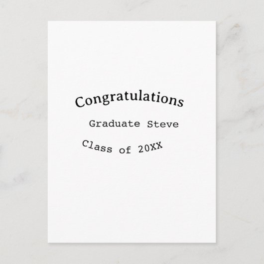 Herzlichen Glückwunsch Absolvent name Abschlussjah Postkarte (Vorderseite)