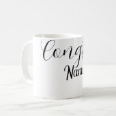 Herzlichen Glückwunsch Absolvent Name einfache min Kaffeetasse (Vorderseite Links)