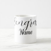 Herzlichen Glückwunsch Absolvent Name einfache min Kaffeetasse (Mittel)