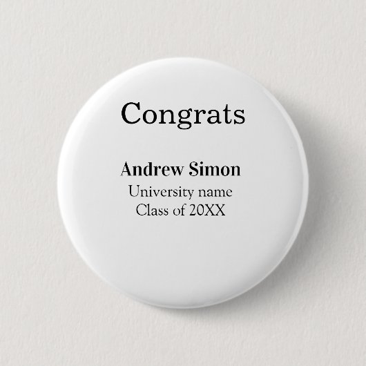 Herzlichen Glückwunsch Absolvent name universitäts Button (Vorderseite)