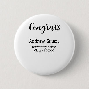 Herzlichen Glückwunsch Absolvent Name Universitäts Button