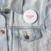 Herzlichen Glückwunsch Absolvent rosa lila Name Ja Button (Beispiel)