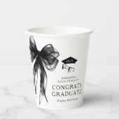 Herzlichen Glückwunsch Absolvent schwarze Schleife Pappbecher (Vorderseite)
