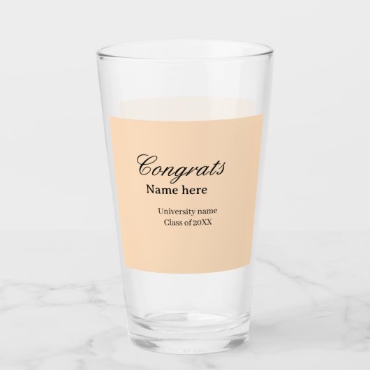 Herzlichen Glückwunsch Absolvent Universitätsname Glas (Vorderseite)