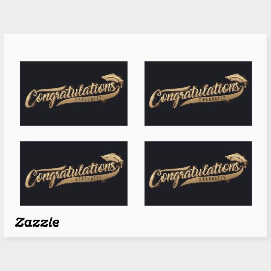 Herzlichen Glückwunsch Absolventen Rechteckiger Aufkleber (Blatt)