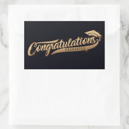 Herzlichen Glückwunsch Absolventen Rechteckiger Aufkleber (Tasche)