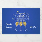 Herzlichen Glückwunsch Absolventen Sparkling Weing Schaumweinetikett (Einzelnes Label)