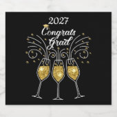 Herzlichen Glückwunsch Absolventen Sparkling Weing Schaumweinetikett (Einzelnes Label)