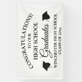 Herzlichen Glückwunsch Absolventen weißen Abschlus Banner (Vertikal)