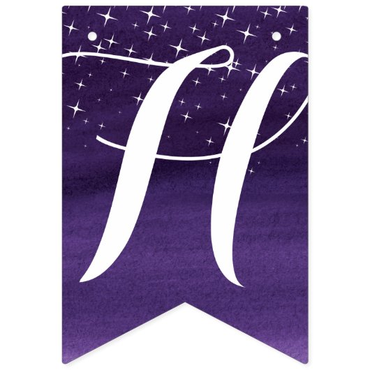 Herzlichen Glückwunsch am Abend lila Sitte Wimpelkette (Zweite Fahne)