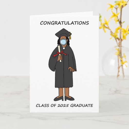 Herzlichen Glückwunsch American Graduate 2025 Karte (Gelbe Blume)