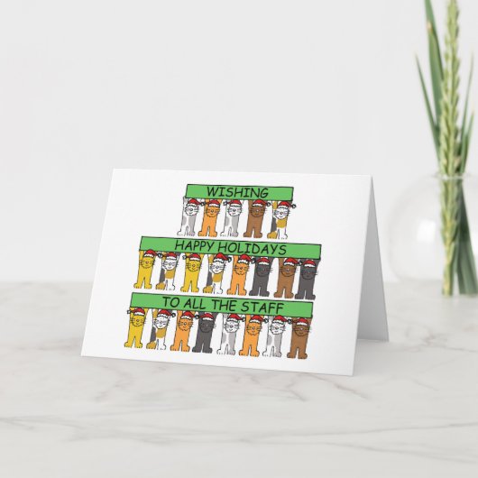 Herzlichen Glückwunsch an alle Mitarbeiter Cartoon Karte (Vorderseite)