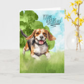 Herzlichen Glückwunsch an BARKable Beagle Dog Karte (Gelbe Blume)