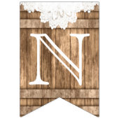 Herzlichen Glückwunsch an Barnwood und Lace Wimpelkette (Dritte Fahne)