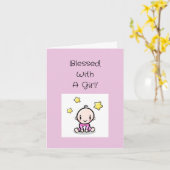 Herzlichen Glückwunsch an das religiöse Mädchen mi Karte (Gelbe Blume)