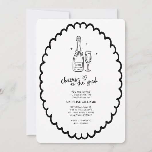 Herzlichen Glückwunsch an den Abschluss des Grand  Einladung (Vorderseite)