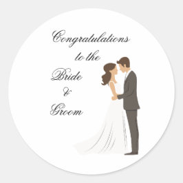 Herzlichen Glückwunsch an die Braut und den Aufkle Runder Aufkleber