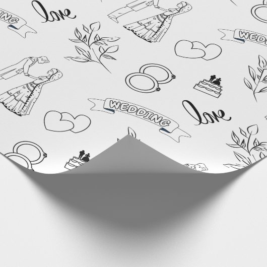 Herzlichen Glückwunsch an die Braut und die Groom Geschenkpapier (Ecke)