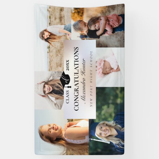 Herzlichen Glückwunsch an die Graduate 6 Foto Coll Banner (Vertikal)