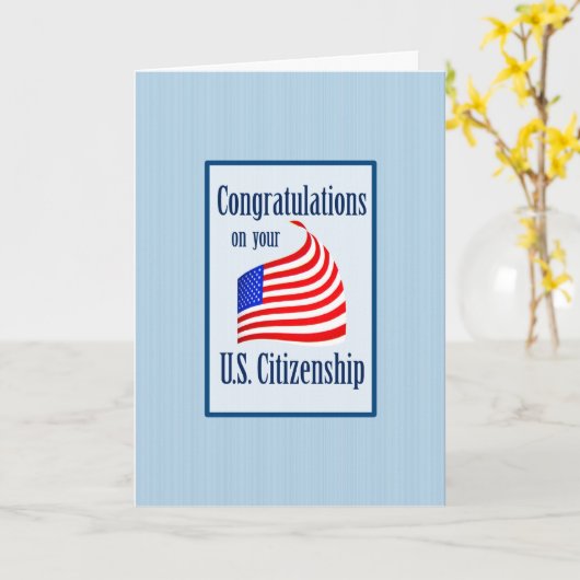 Herzlichen Glückwunsch an die US-Staatsbürgerschaf Karte (Gelbe Blume)