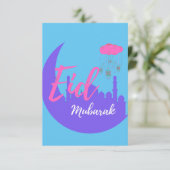 Herzlichen Glückwunsch an Eid Mubarak Balloon Dankeskarte (Stehend Vorderseite)