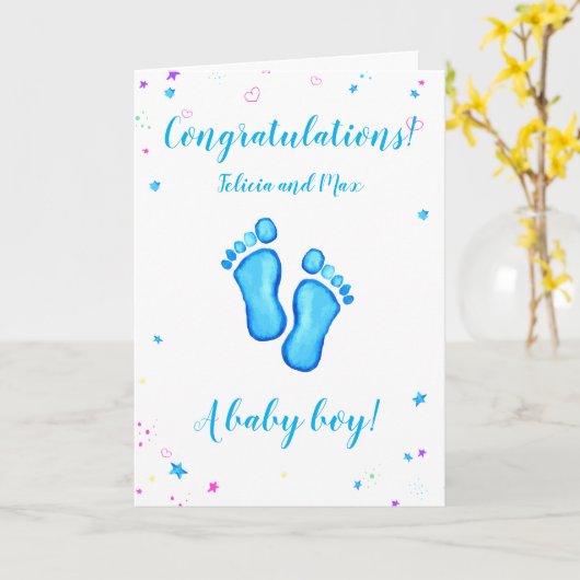 Herzlichen Glückwunsch an einen kleinen Jungen per Karte (Gelbe Blume)