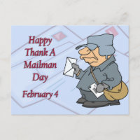 Herzlichen Glückwunsch an einen Mailman Day 4. Feb