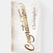 Herzlichen Glückwunsch an Gold Confetti zu White Banner (Vertikal)