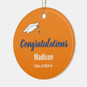 Herzlichen Glückwunsch an Graduate on Orange and B Keramik Ornament (Links)