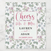 Herzlichen Glückwunsch an Herrn & Frau Eucalyptus Weinetikett (Einzelnes Label)