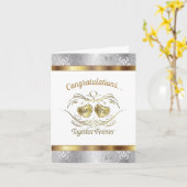 Herzlichen Glückwunsch an Herrn und Frau Wedding C Karte (Gelbe Blume)