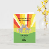 Herzlichen Glückwunsch an Ihre Verlobung Pferde Li Karte (Gelbe Blume)